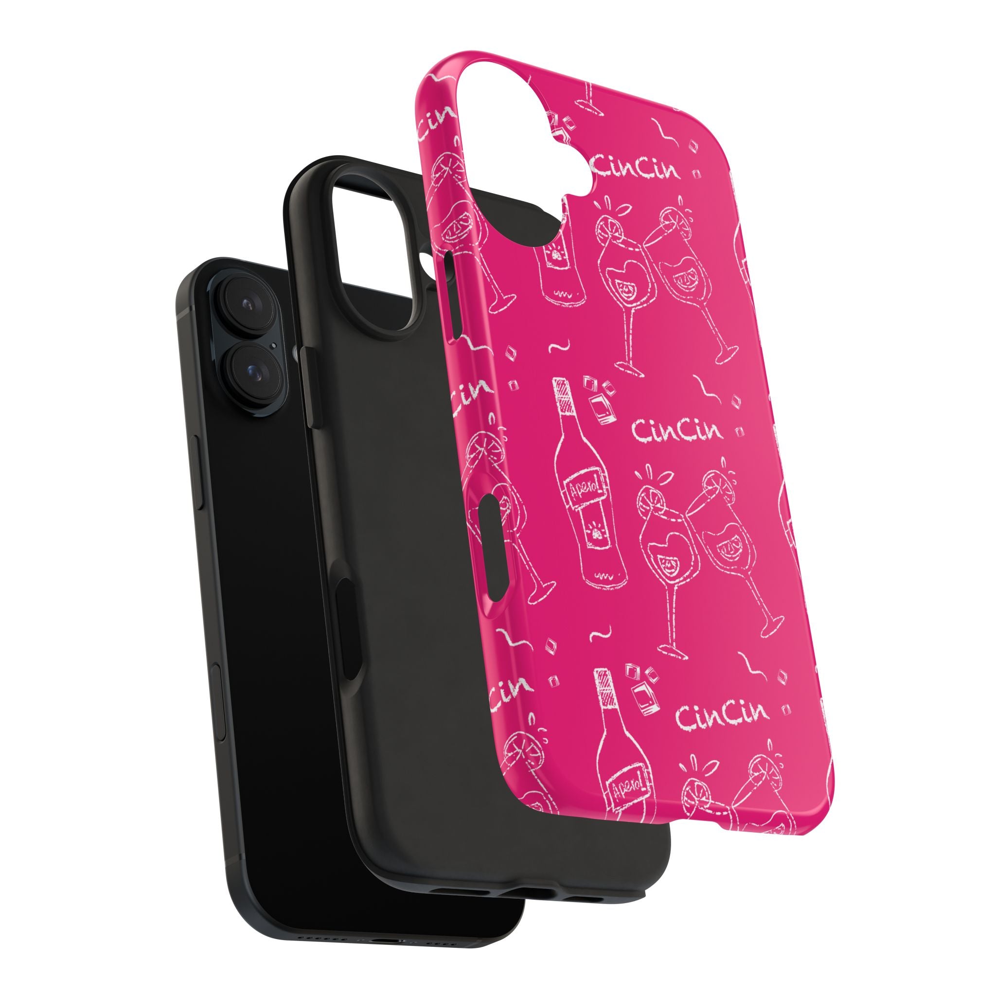Cin Cin Spritz Tough Phone Case — Magenta Citrus Cocktail Pattern