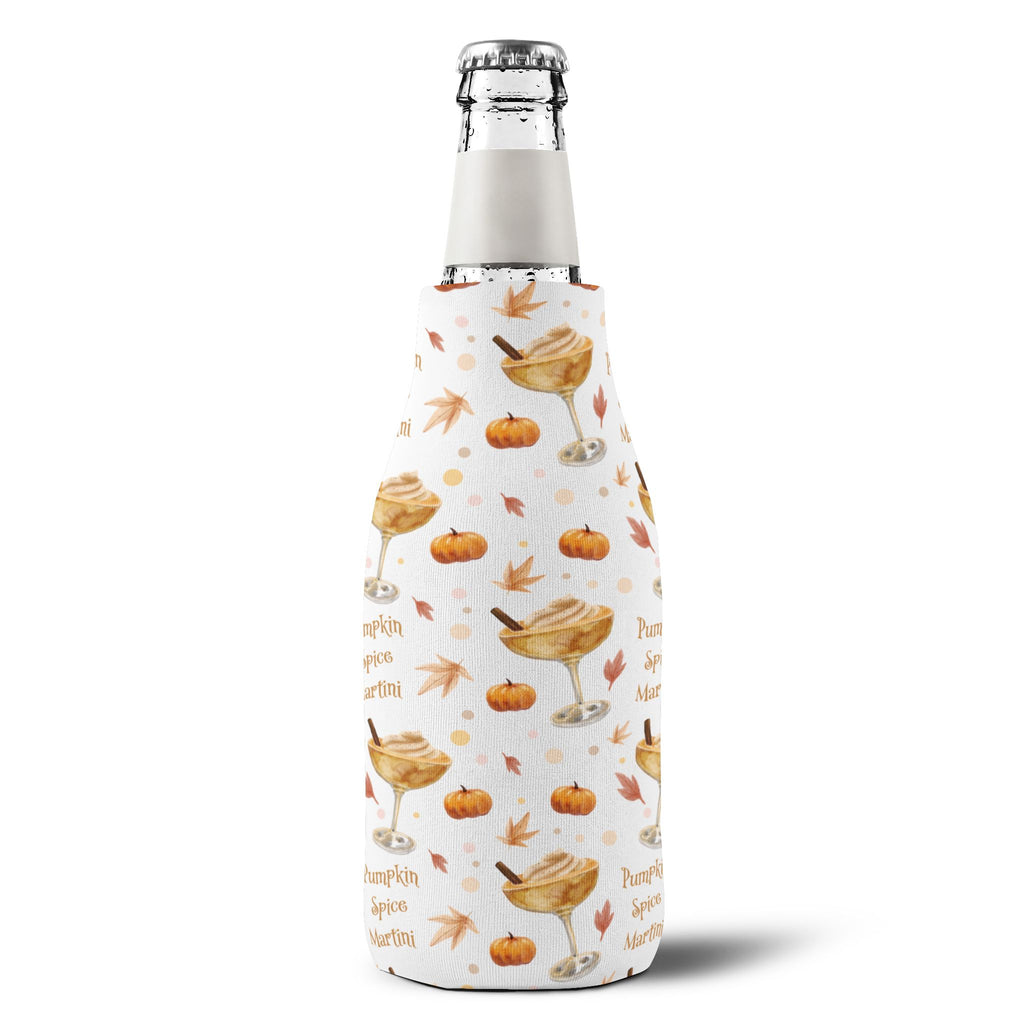 Pumpkin Spice Martini Zip-Up Bottle Cooler Sleeve — White Pumpkin Collection Inspired Design