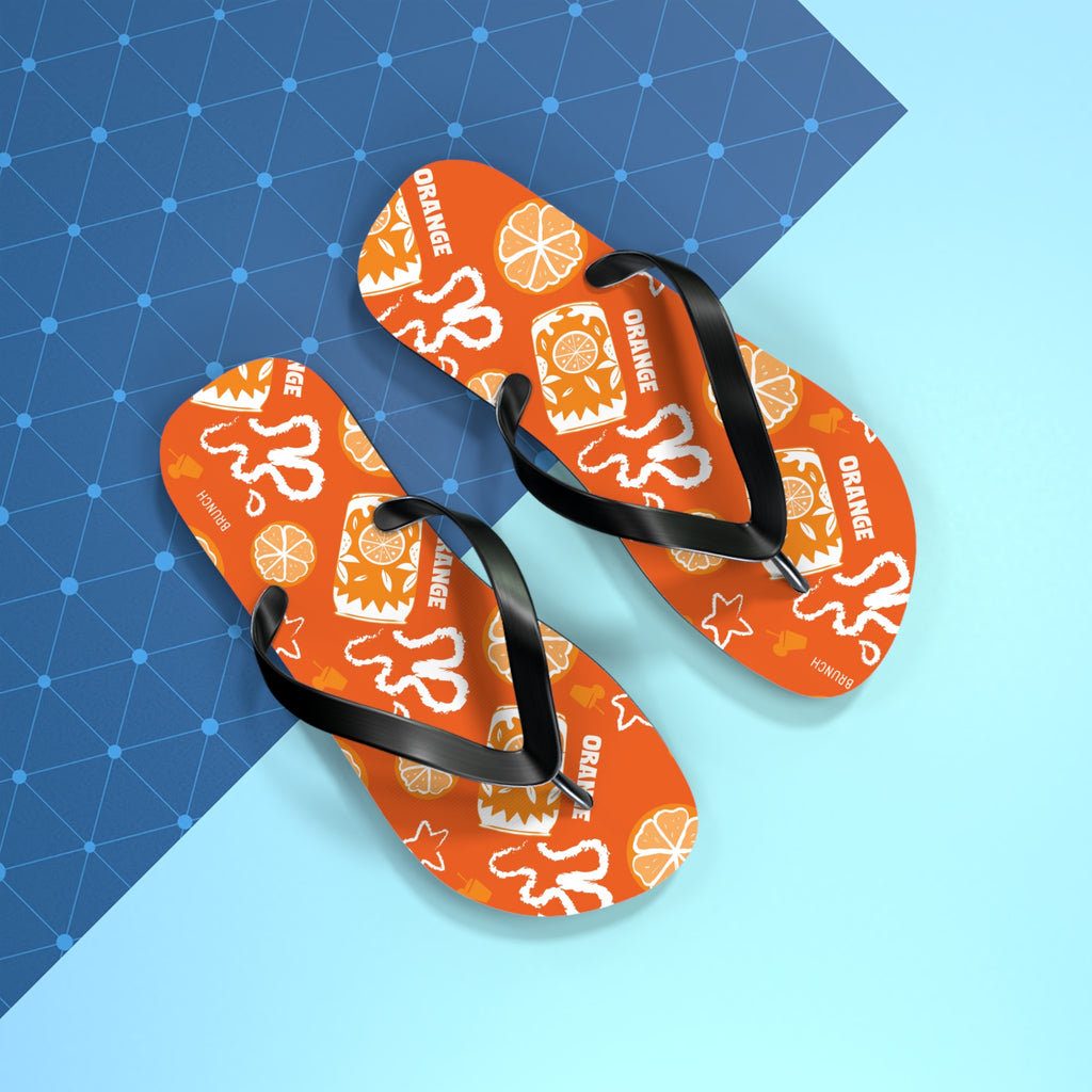 Orange Fruit Brunch Flip Flops — Orange Aperol Inspired Design