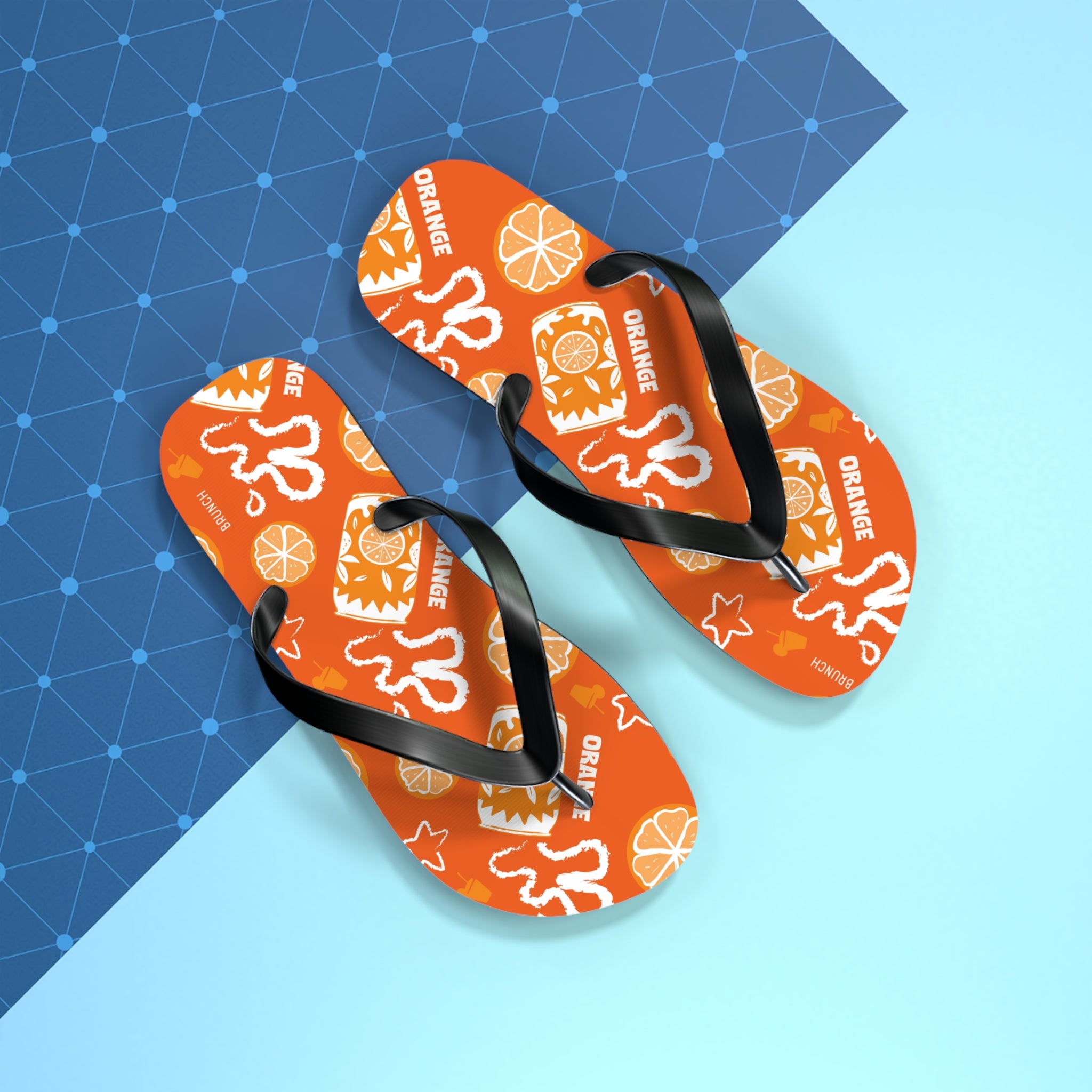 Orange Fruit Brunch Flip Flops — Orange Aperol Inspired Design