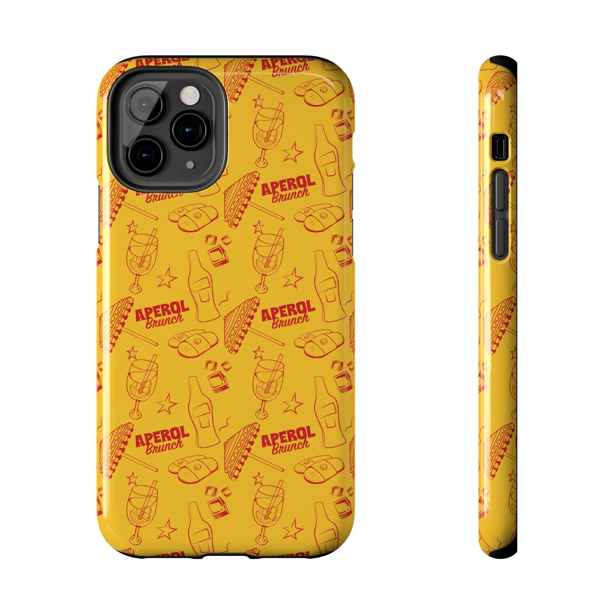 Aperol Brunch Tough Phone Case — Aperol Yellow Patterned Protective Cover