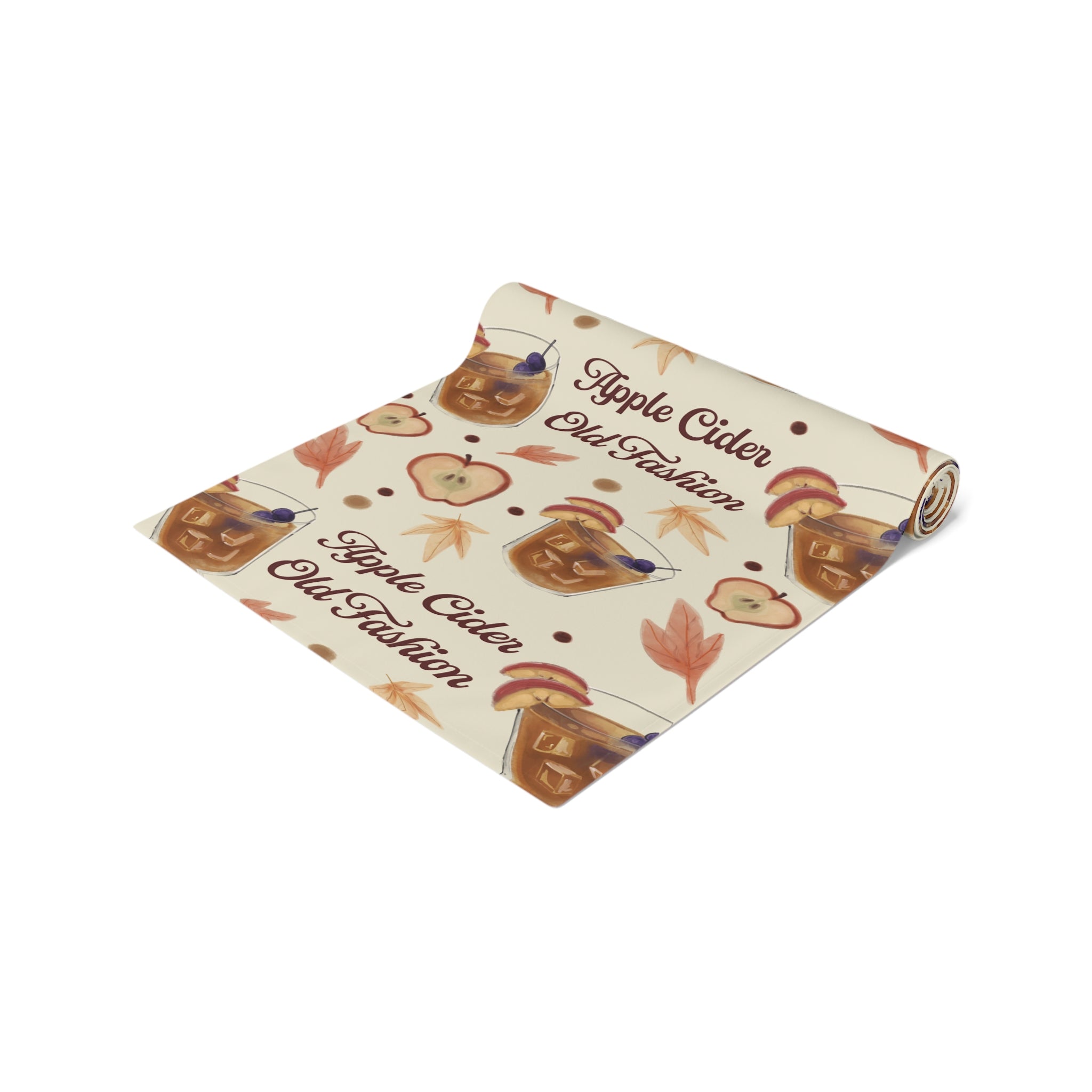 Apple Cider Old Fashioned Table Runner — Beige Apple Cider Collection Inspired Design