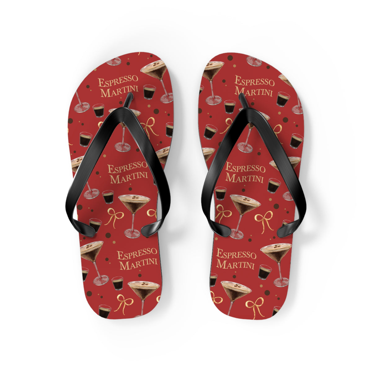 Espresso Martini Flip Flops — Red Espresso Collection Inspired Design