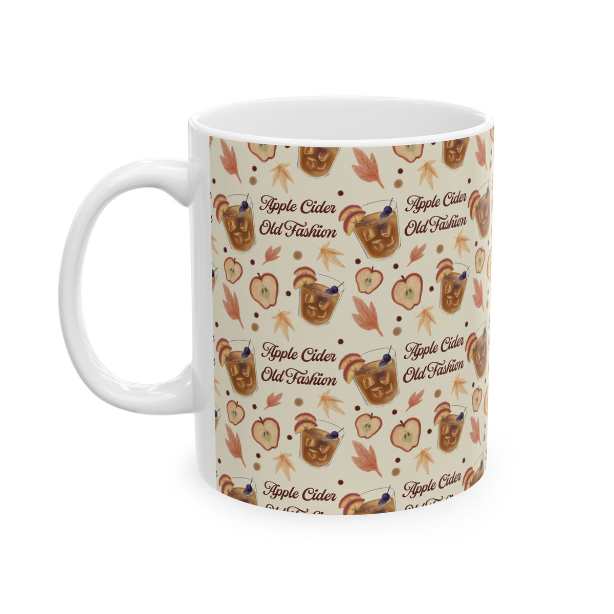Apple Cider Old Fashioned 11oz Coffee Mug — Beige Apple Cider Collection Inspired Design