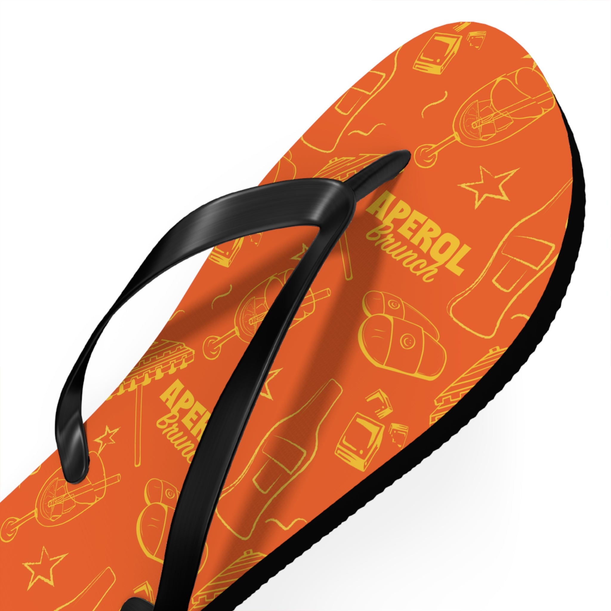 Aperol Brunch Flip Flops – Orange and Yellow Brunch Collection Inspired Design