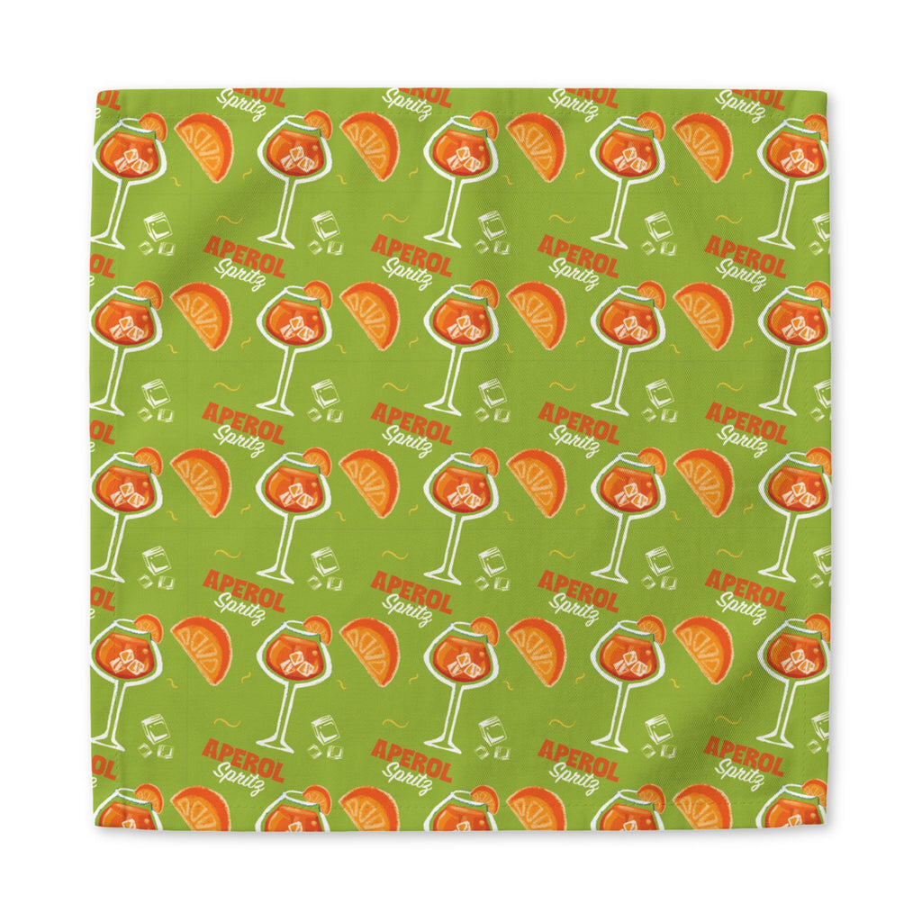 Aperol Brunch Cotton Napkin — Green Summer Table Style