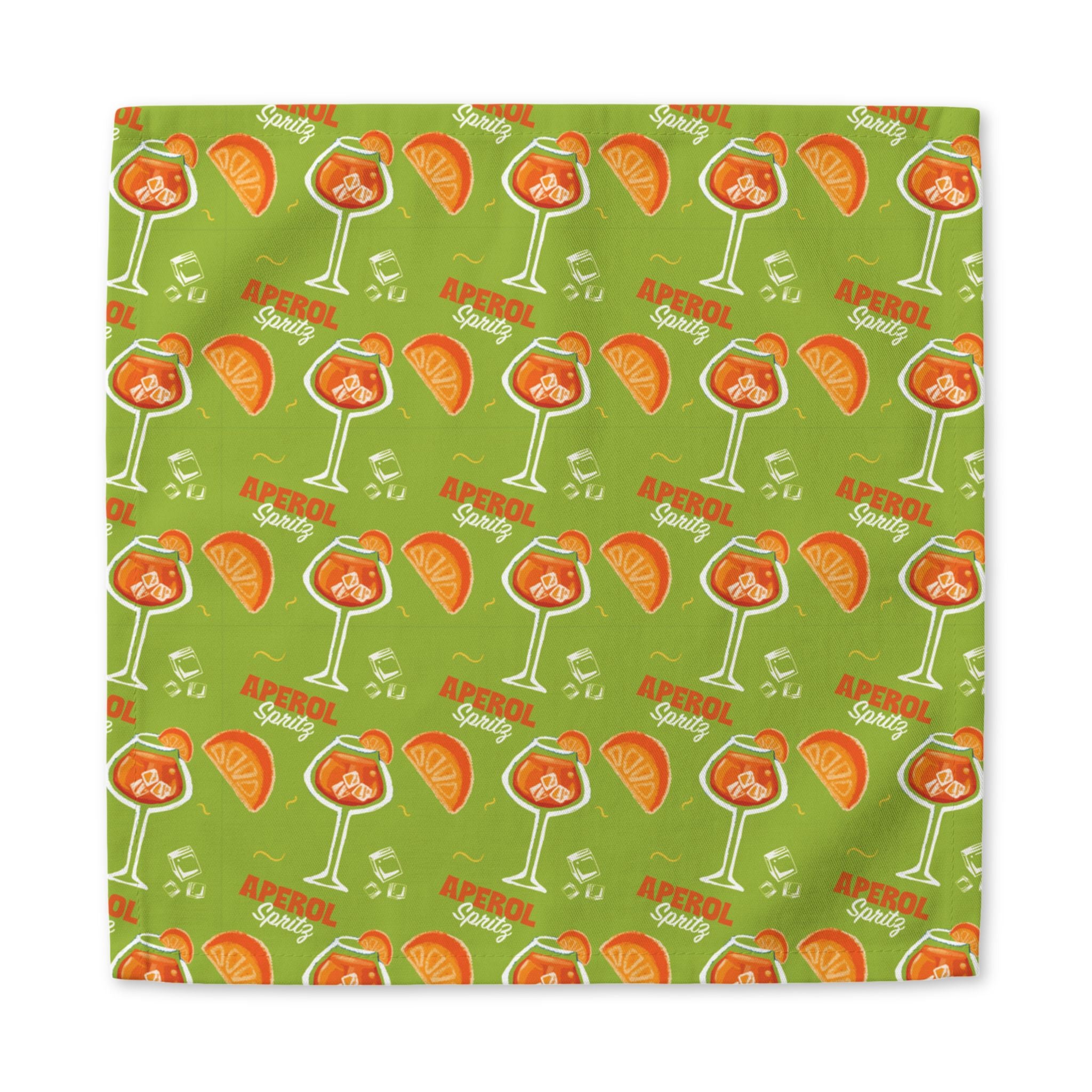 Aperol Brunch Cotton Napkin — Green Summer Table Style