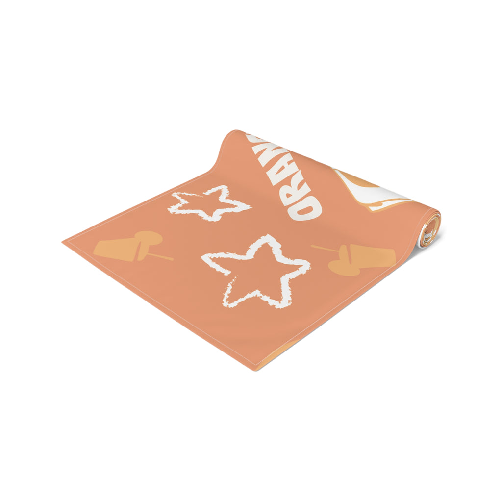 Orange Citrus Pattern Table Runner – Citrus Summer Table Decor