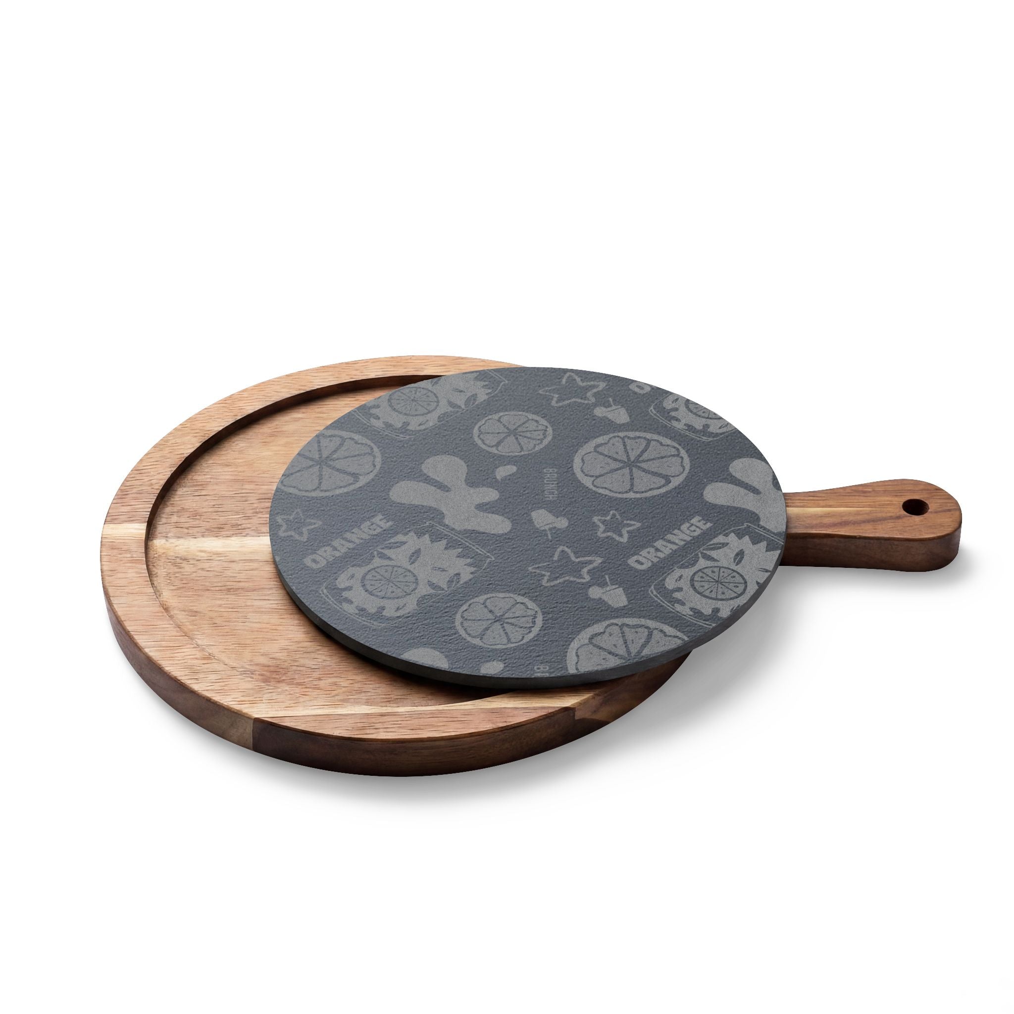 Orange Brunch Acacia Charcuterie Board Set