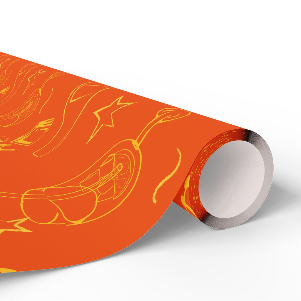 Aperol Brunch Peel Wrapping Paper Roll — Orange and Yellow Brunch Collection Inspired Design