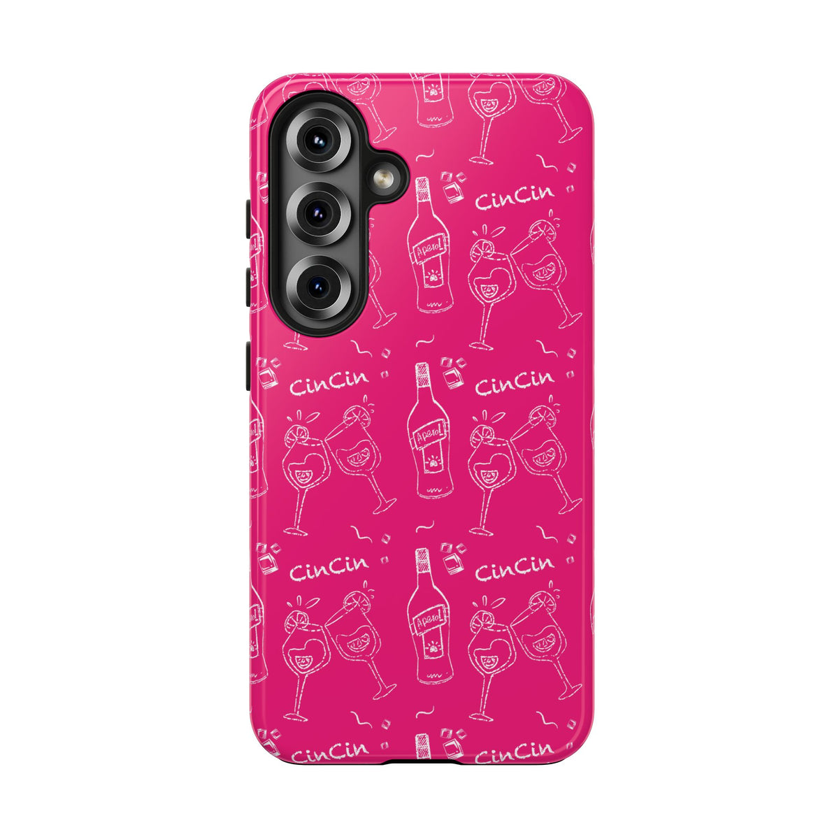 Cin Cin Spritz Tough Phone Case — Magenta Citrus Cocktail Pattern