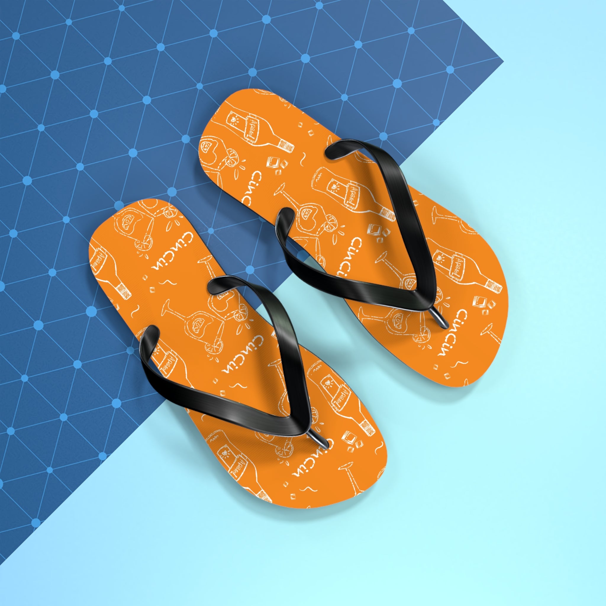 Cin Cin Orange Flip Flops — Orange Cin Cin Collection Inspired Design