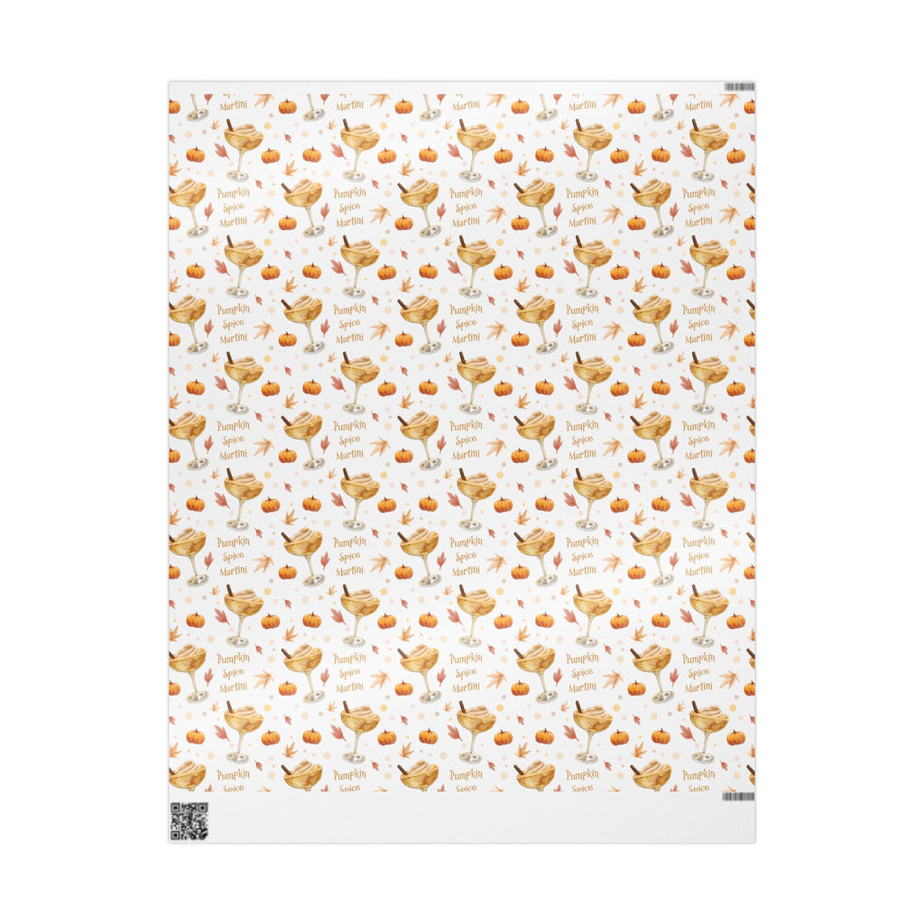 Pumpkin Spice Martini Wrapping Paper Roll – White Pumpkin Collection Inspired Design