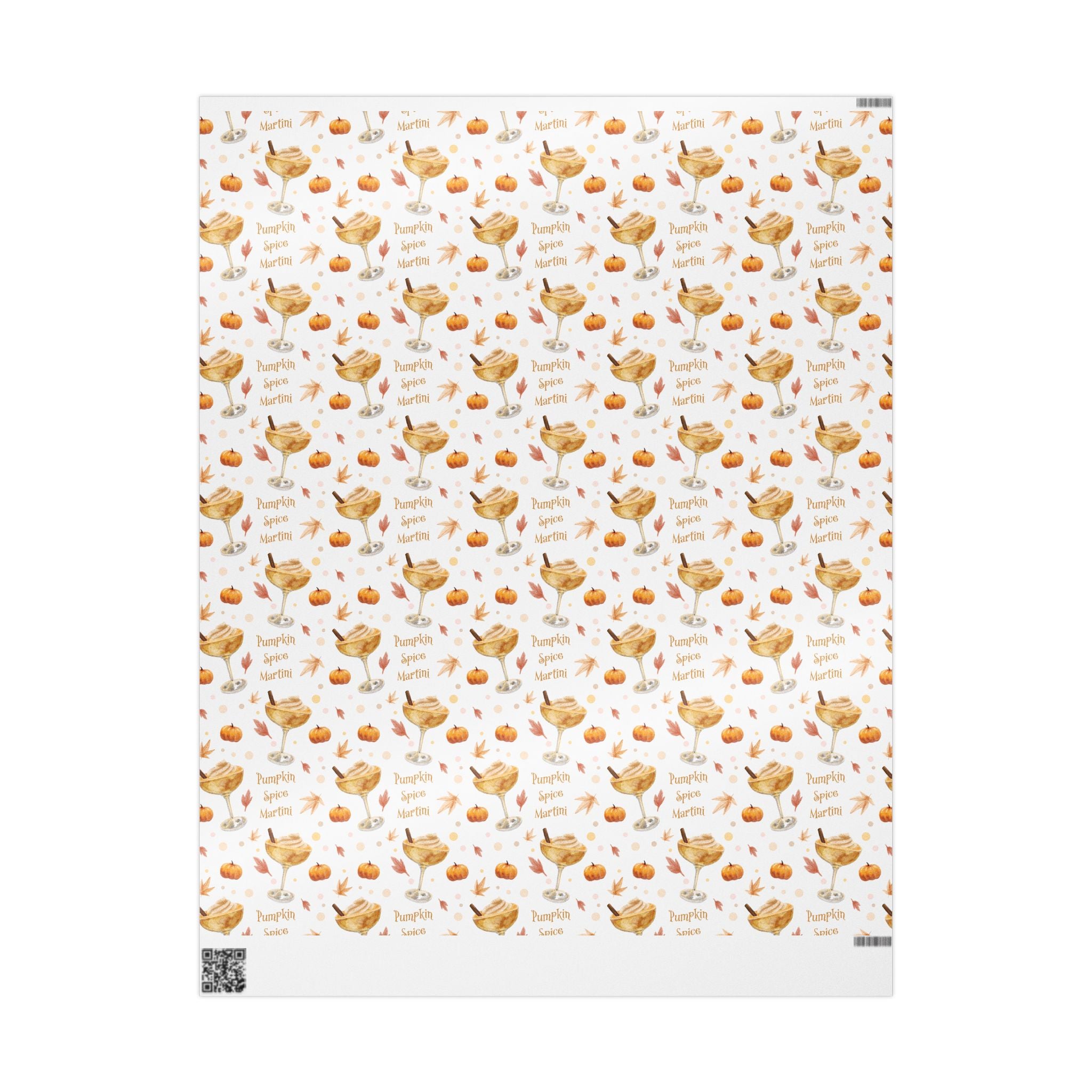 Pumpkin Spice Martini Wrapping Paper Roll – White Pumpkin Collection Inspired Design