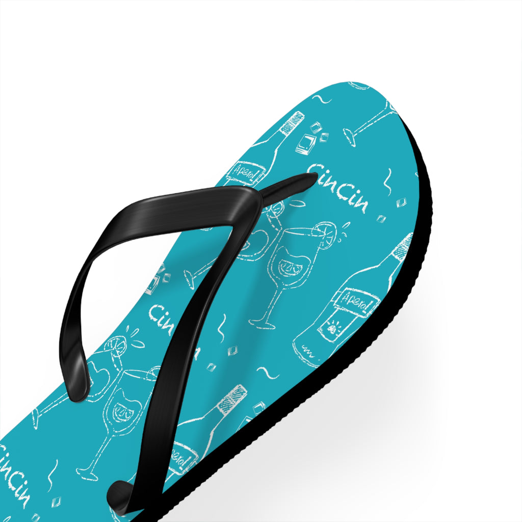 CinCin Turquoise Flip Flops – Turquoise Cin Cin Brunch Collection Inspired Design