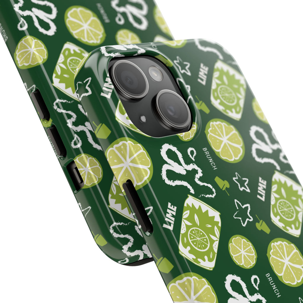 Lime Brunch Fruit Collection Tough Phone Case — Green Aperol Inspired Design