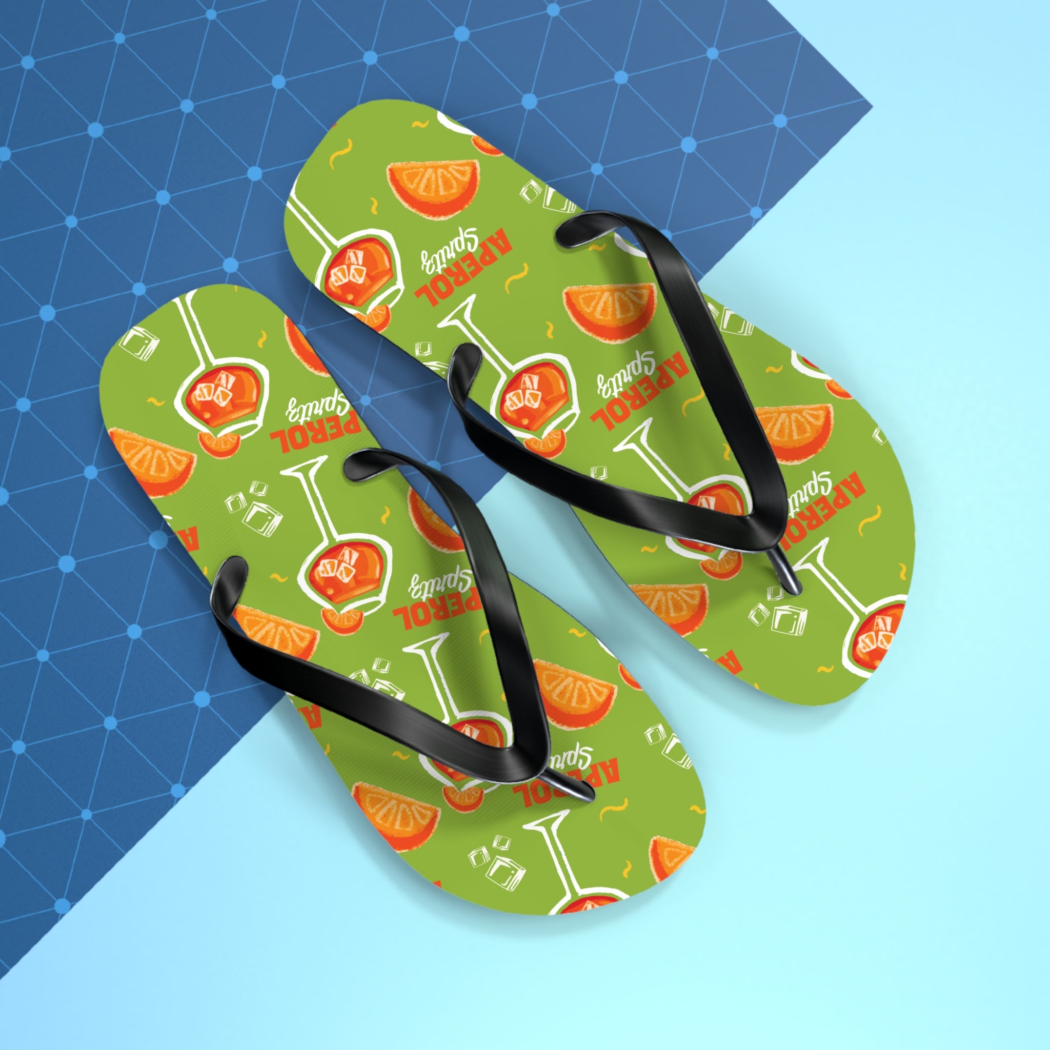 Aperol Spritz Flip Flops – Green Spritz Collection Inspired Design