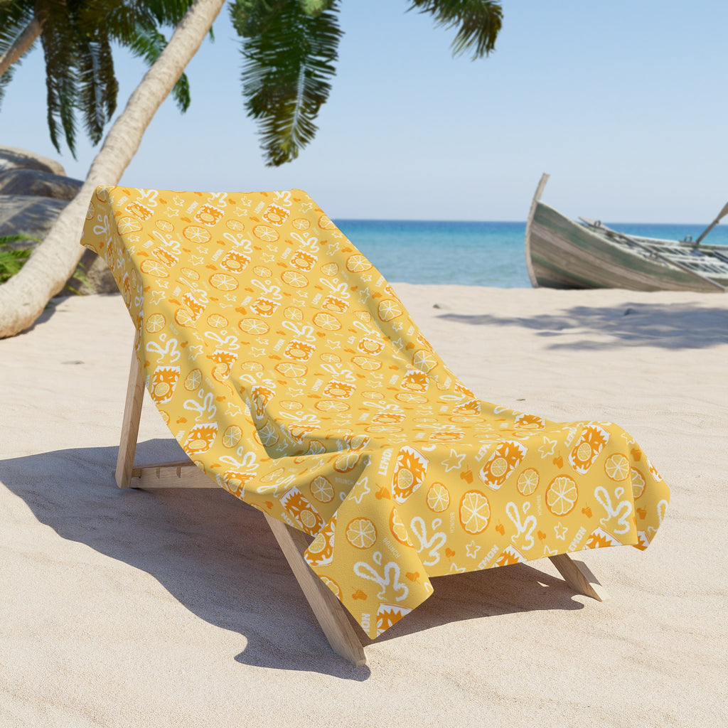 Lemon Brunch Beach Towel – Aperol Inspired Summer Towel