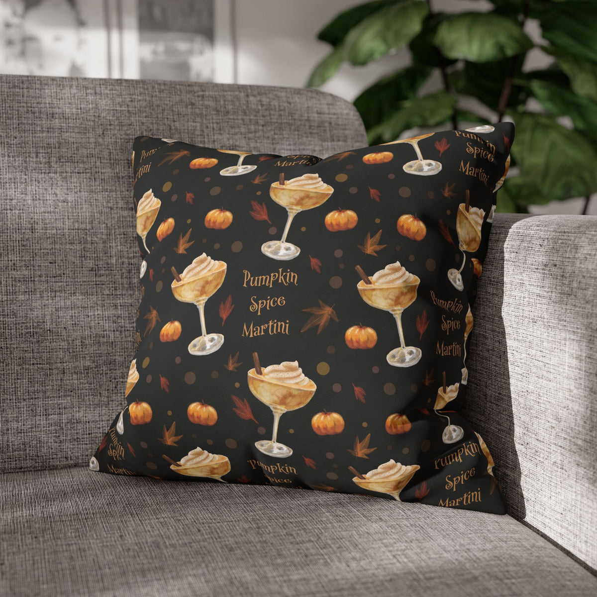 Pumpkin Spice Martini Pillowcase — Black Pumpkin Collection Inspired Design