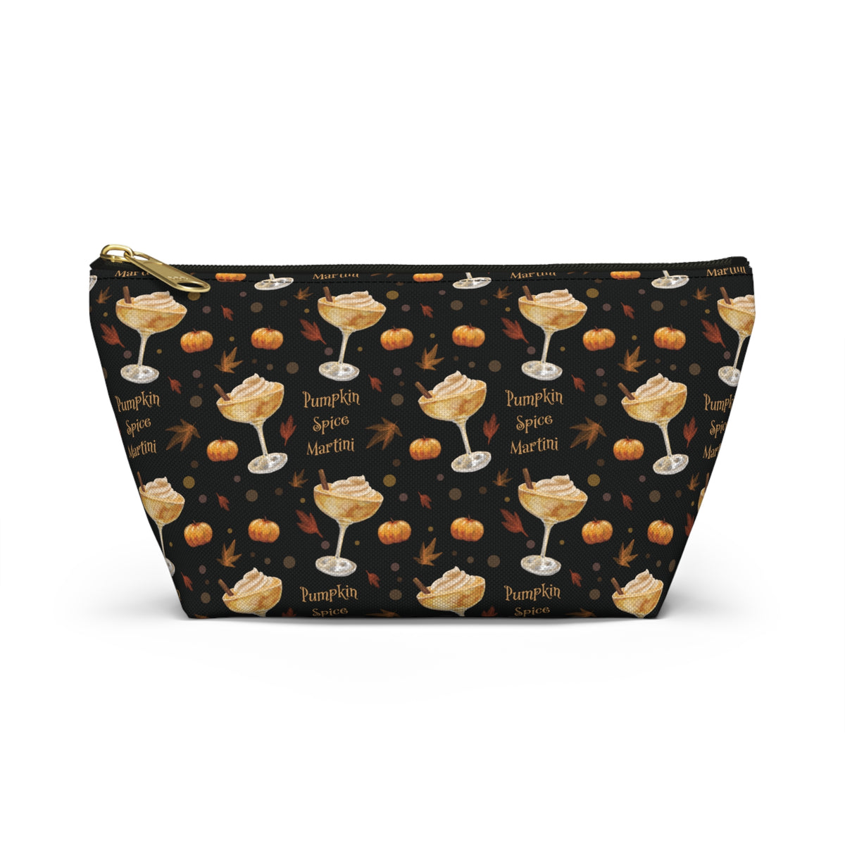 Pumpkin Spice Martini Accessory Pouch — Black Pumpkin Collection Inspired Design