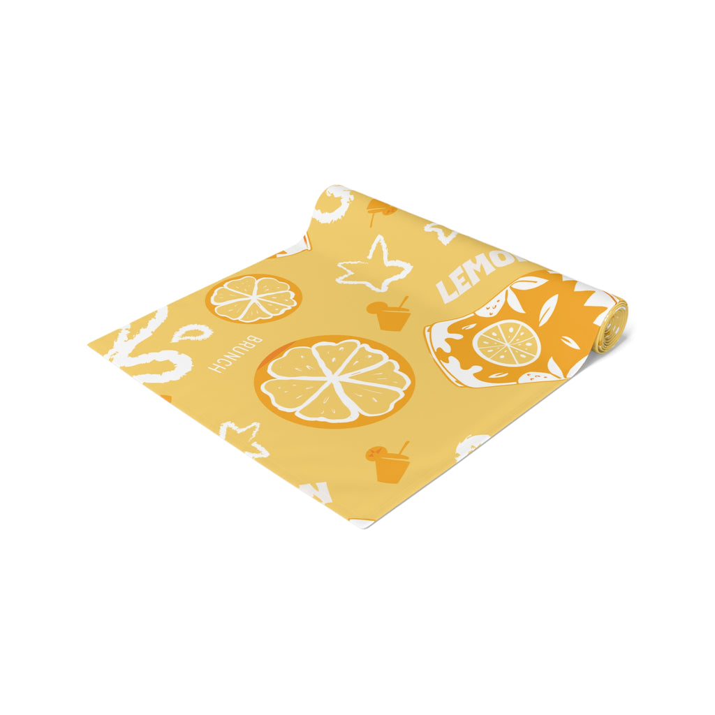 Lemonade Pattern Table Runner — Sunny Citrus Kitchen Decor