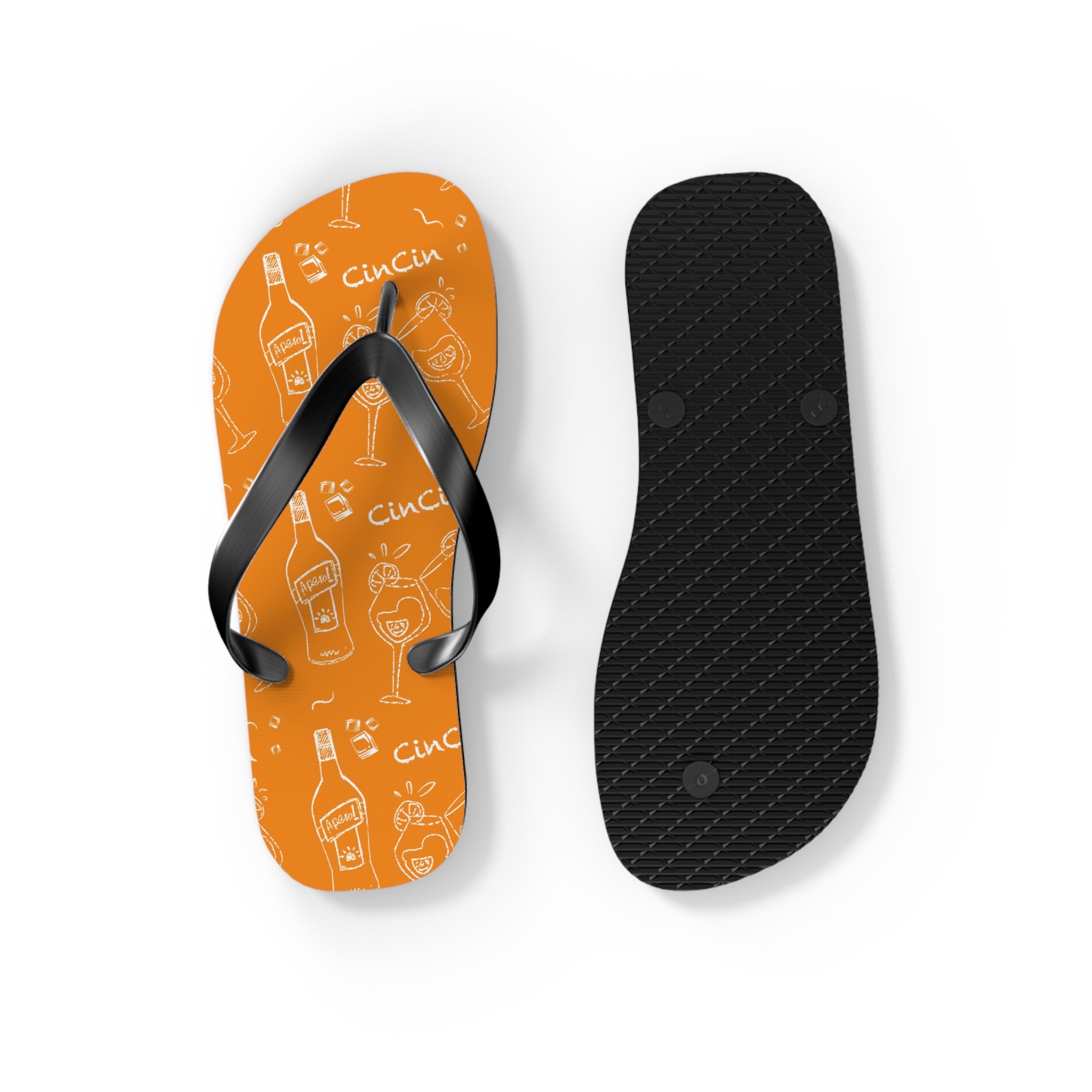Cin Cin Orange Flip Flops — Orange Cin Cin Collection Inspired Design