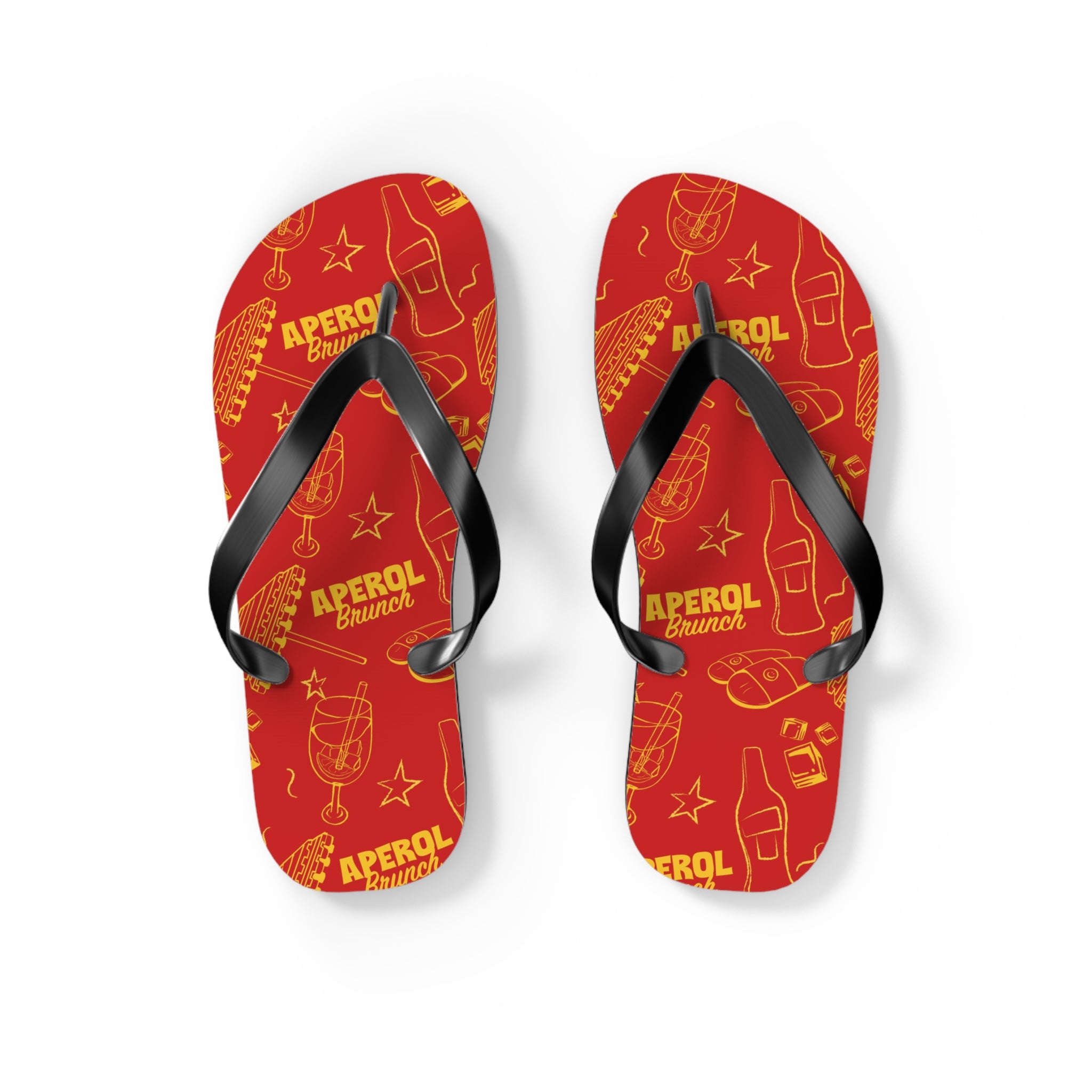 Aperol Brunch Flip Flops – Red Brunch Inspired Design
