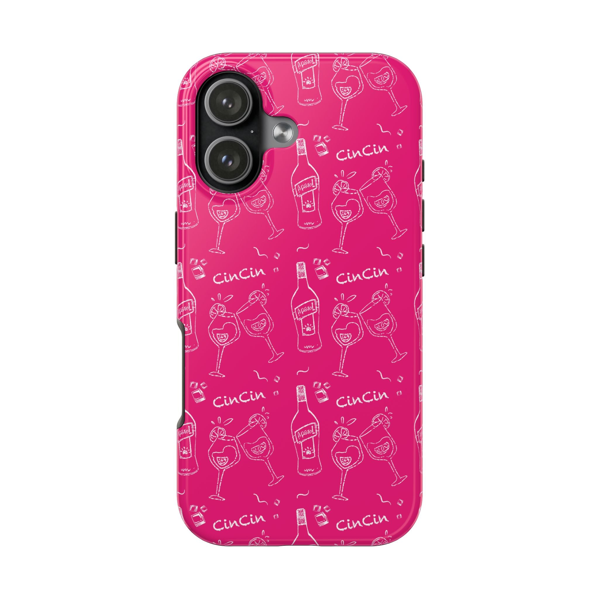 Cin Cin Spritz Tough Phone Case — Magenta Citrus Cocktail Pattern