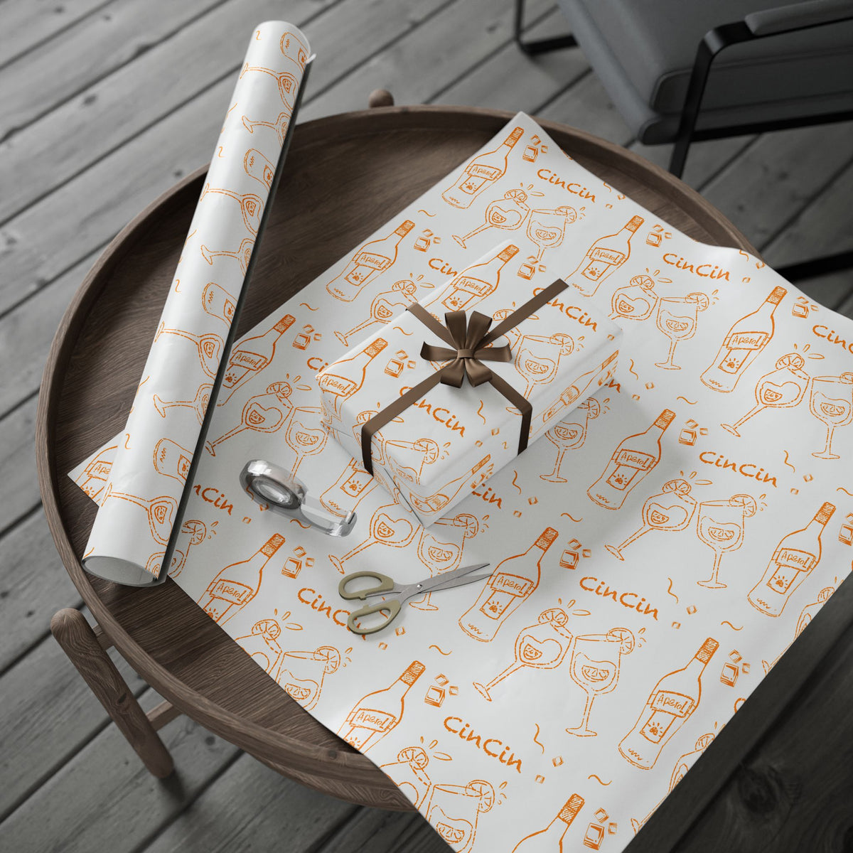 Cin Cin Peel Wrapping Paper Roll — White Cin Cin Brunch Collection Inspired Design