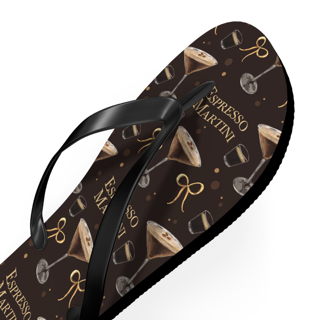 Espresso Martini Flip Flops — Dark Brown Espresso Collection Inspired Design