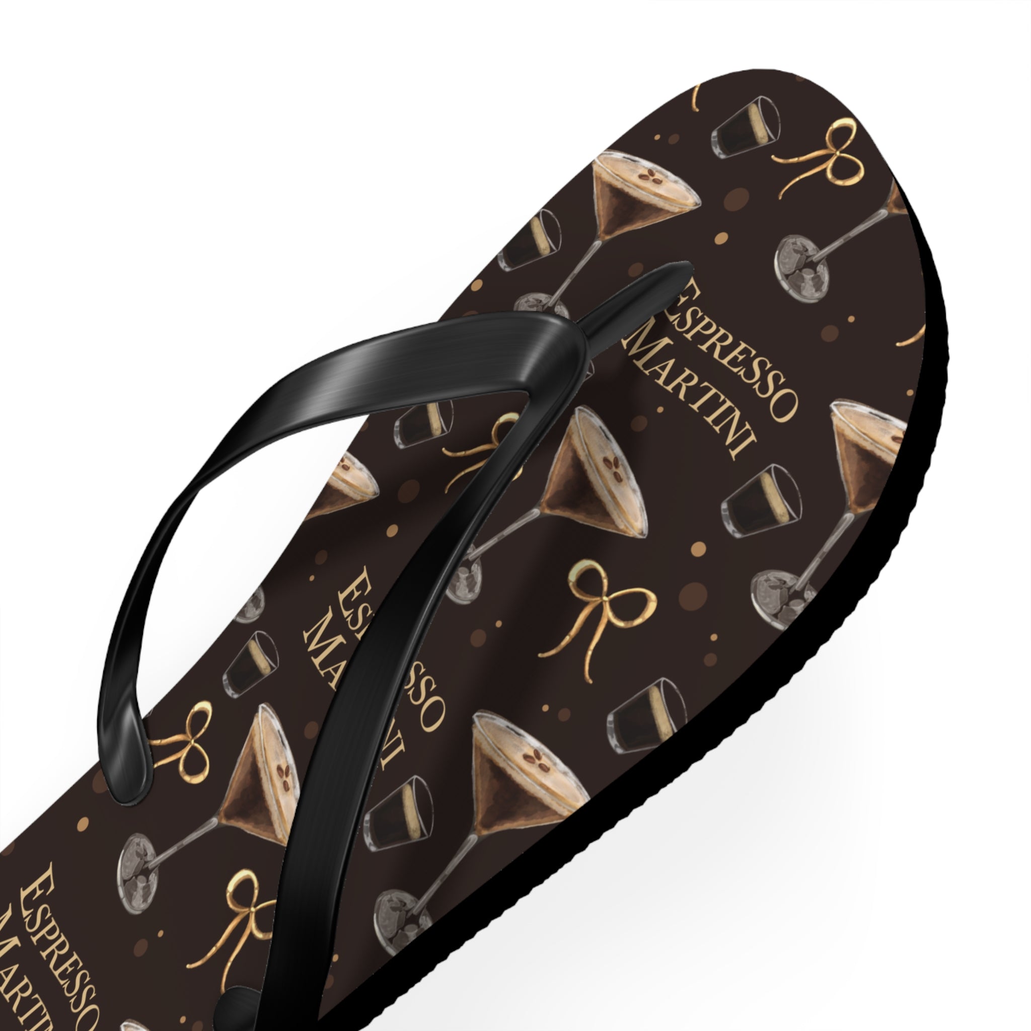Espresso Martini Flip Flops — Dark Brown Espresso Collection Inspired Design
