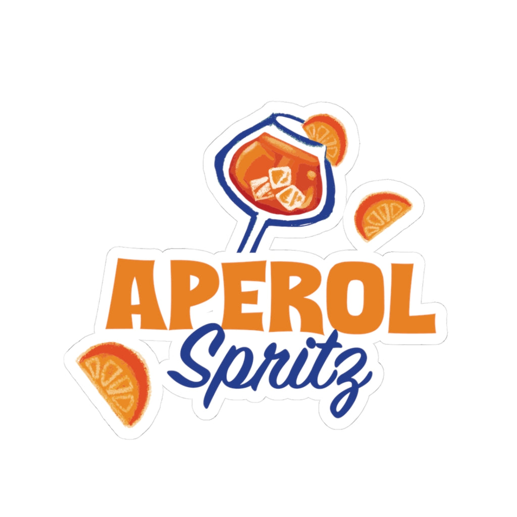 Aperol Spritz Kiss-Cut Sticker — Orange Cocktail Vinyl Decal