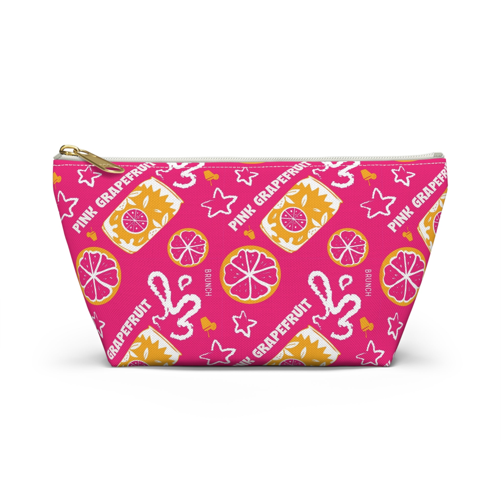 Pink Grapefruit Fruit Brunch Pouch w T-bottom — Pink Aperol Inspired Design