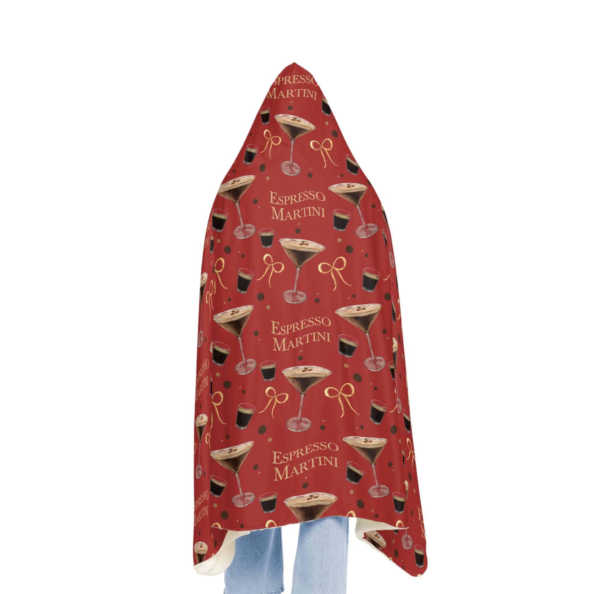 Espresso Martini Hooded Throw Blanket — Red Espresso Collection Inspired Design