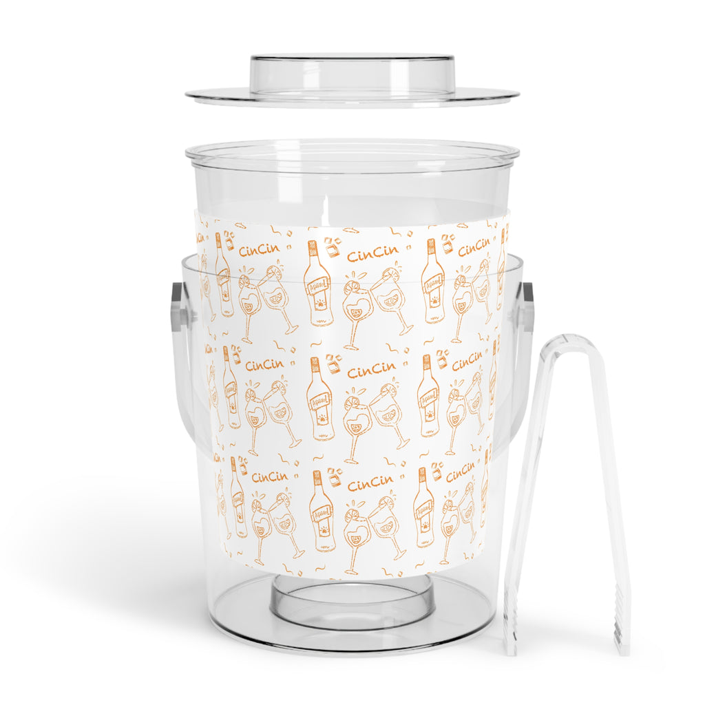 Cin Cin Ice Bucket with Tongs — White Brunch Collection Inspired Design