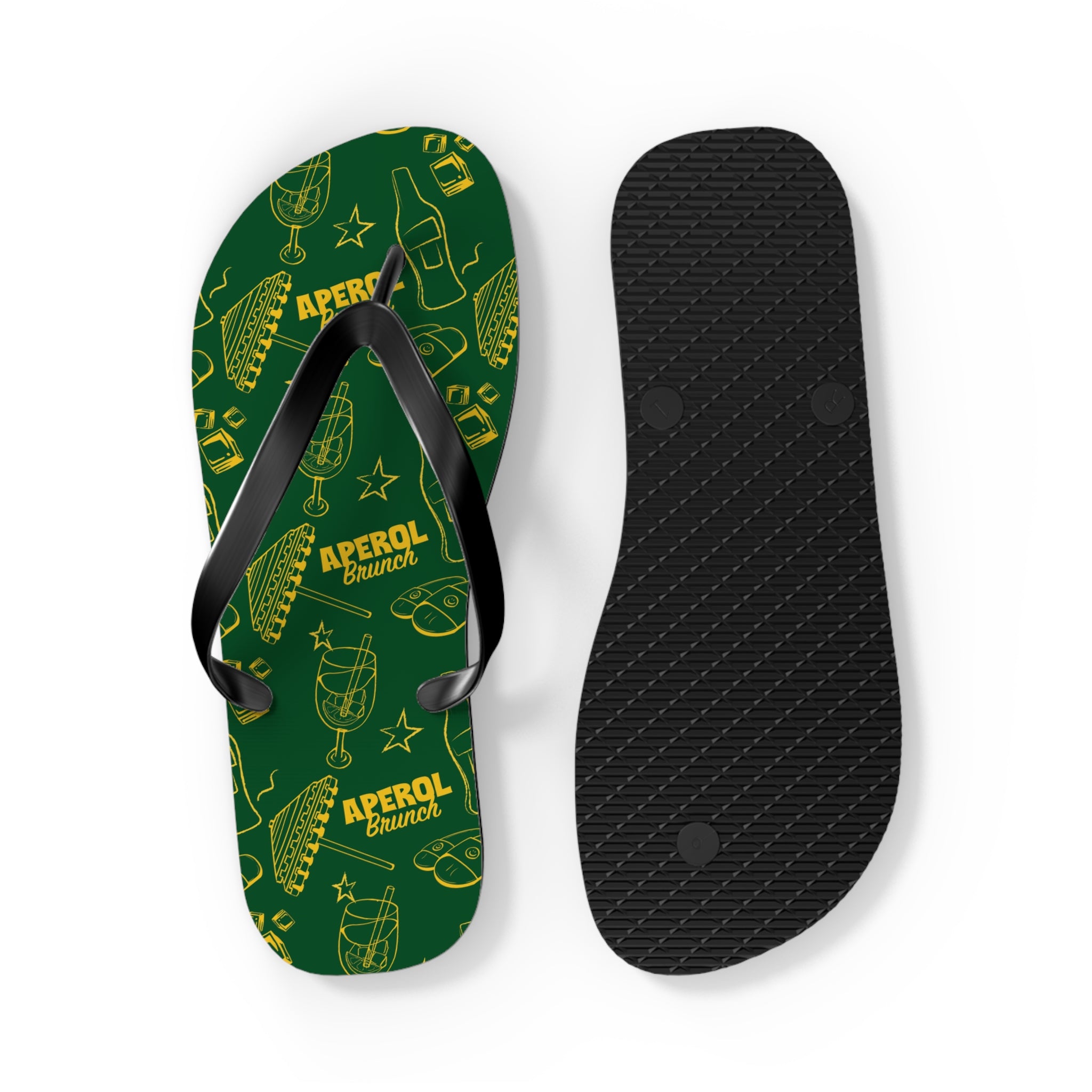 Aperol Spritz Flip Flops — Green Brunch Aperol Inspired Design