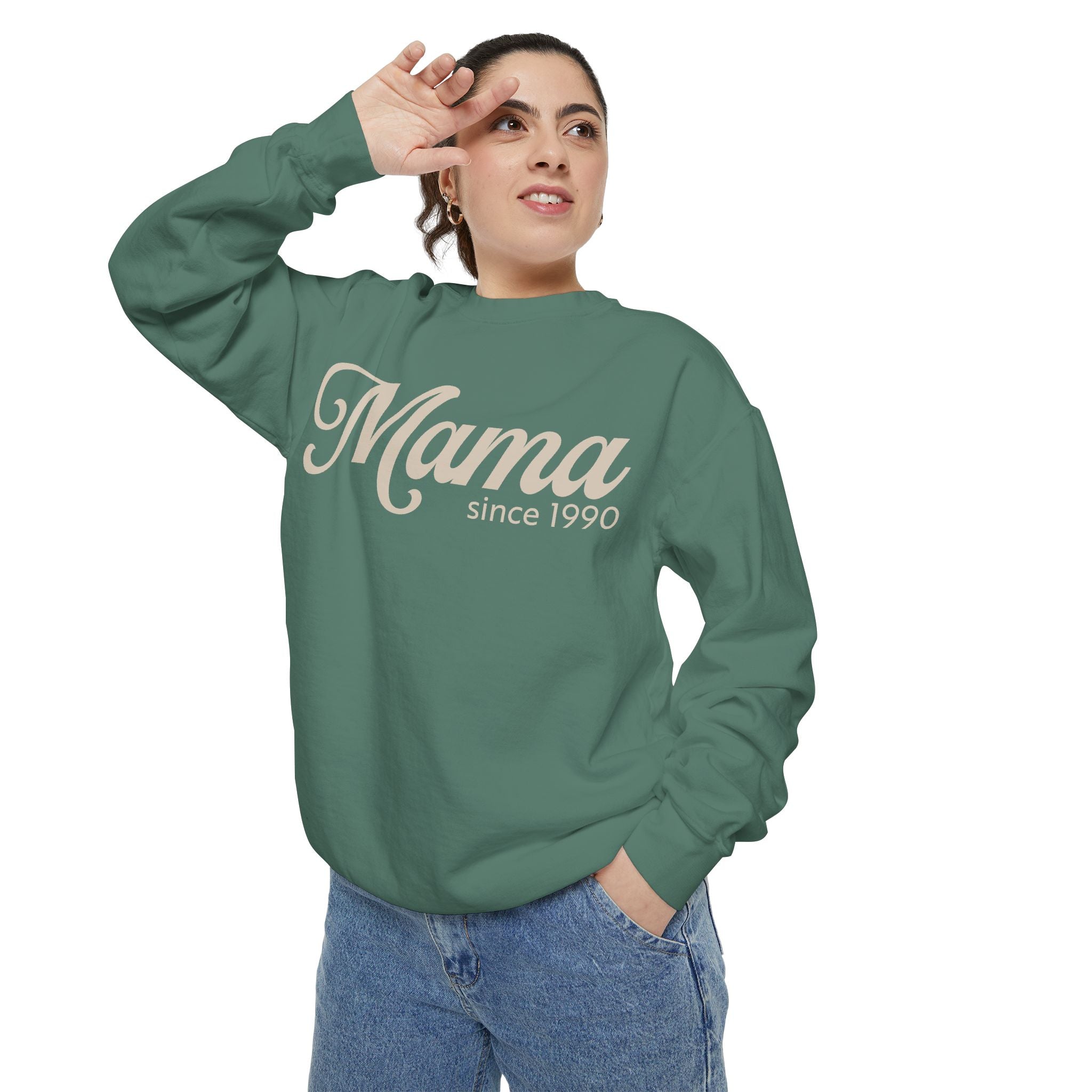 Mama Since 1990 Sweatshirt – Vintage Mom Crewneck Sweatshirt | Minimal Mama Gift for Mother’s Day