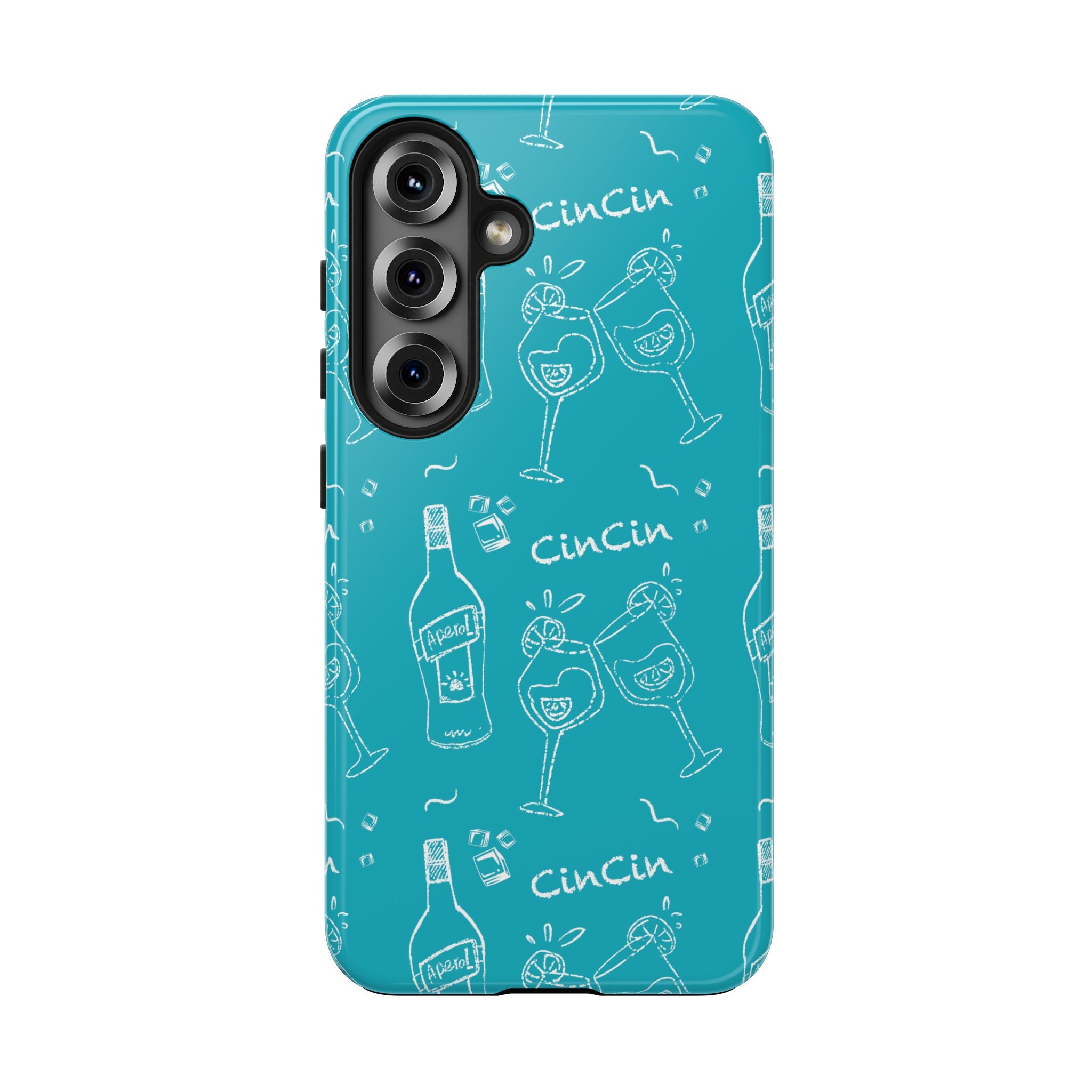 Cin Cin Spritz Tough Phone Case — Turquoise Citrus Cocktail Pattern