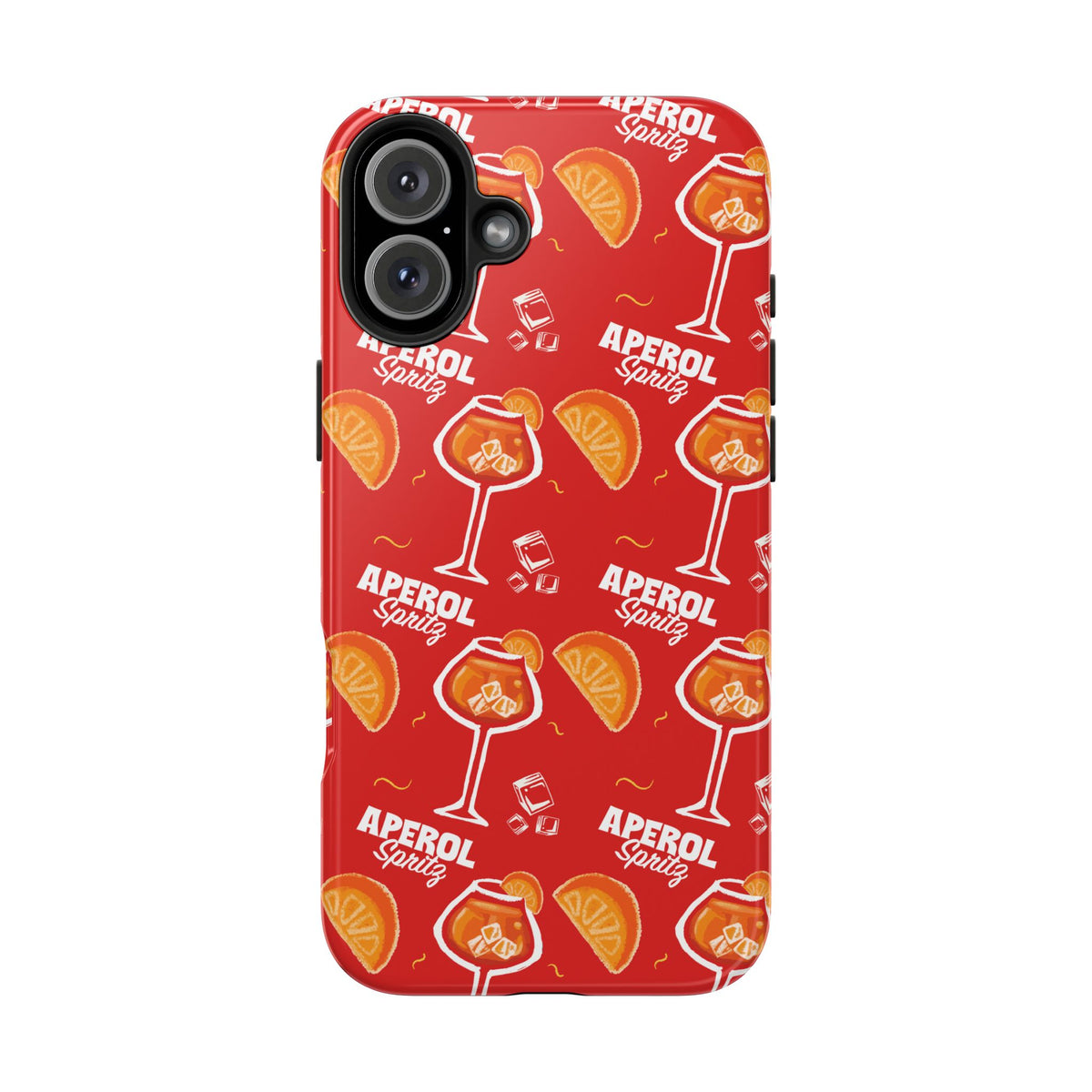 Aperol Spritz Tough Phone Case — Red Cocktail Pattern Protective Cover