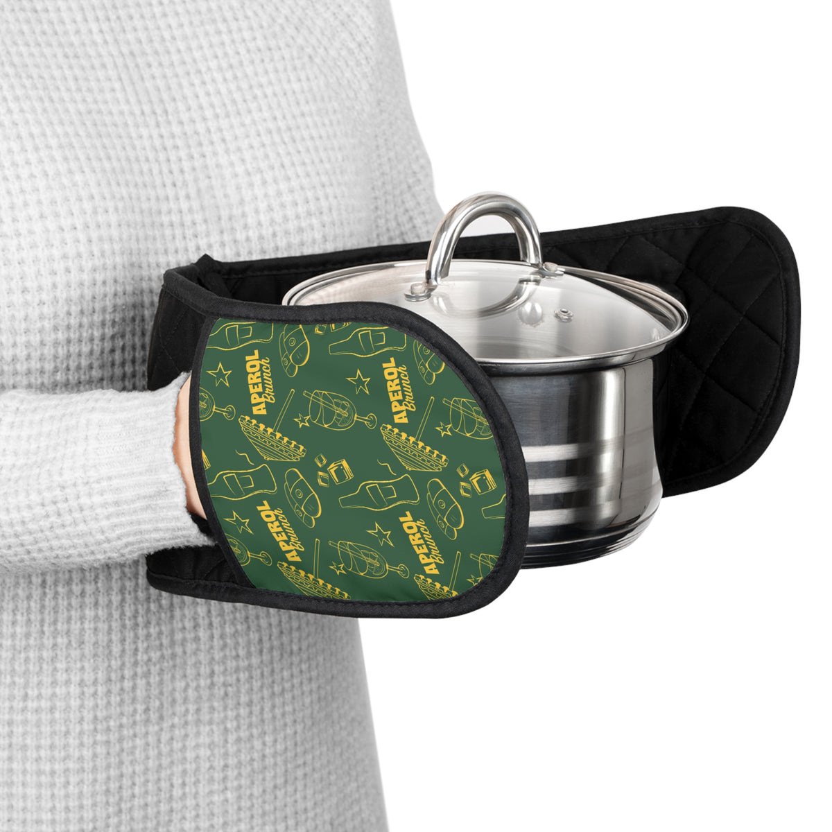 Aperol Brunch Double Oven Mitts – Green Brunch Collection Inspired Design