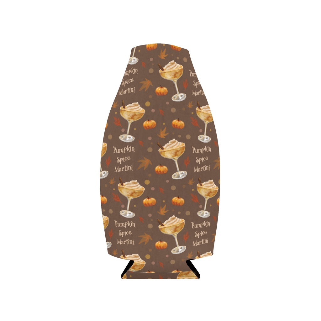 Pumpkin Spice Martini Zip-Up Bottle Cooler Sleeve — Black Pumpkin Collection Inspired Design