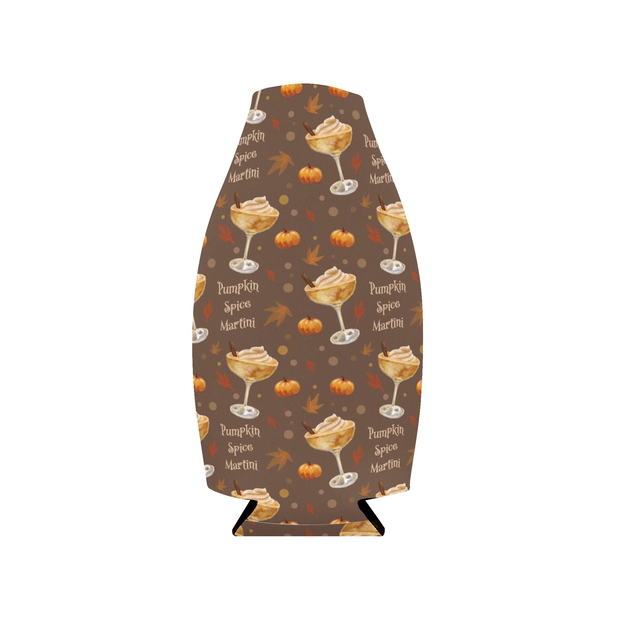 Pumpkin Spice Martini Zip-Up Bottle Cooler Sleeve — Black Pumpkin Collection Inspired Design