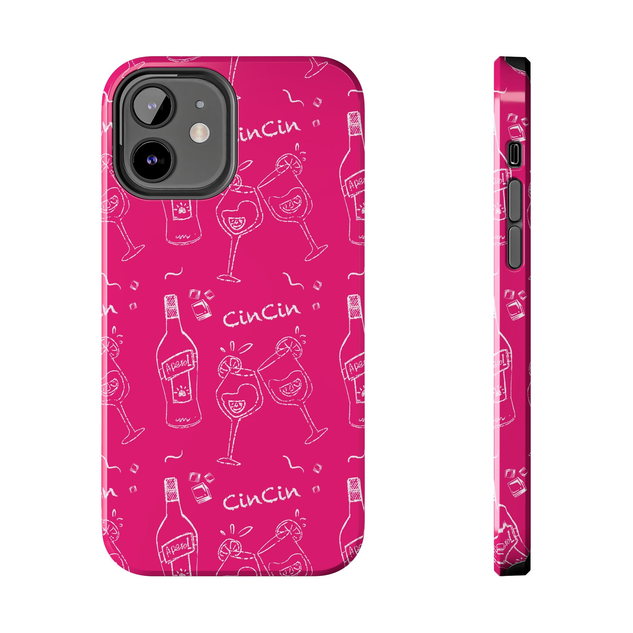 Cin Cin Spritz Tough Phone Case — Magenta Citrus Cocktail Pattern