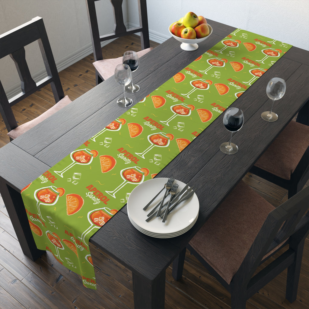 Aperol Spritz Table Runner – Green Cocktail Party Decor