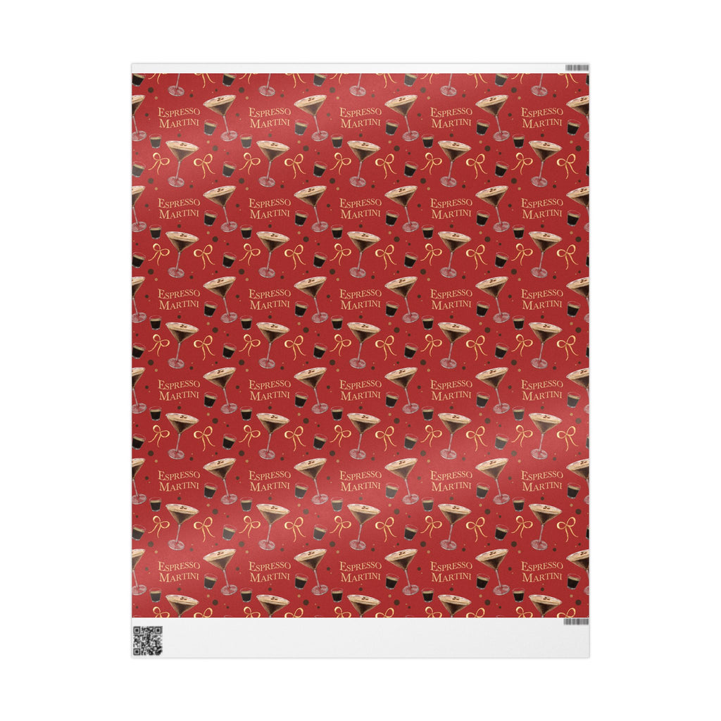 Espresso Martini Wrapping Paper Roll — Red Espresso Collection Inspired Design