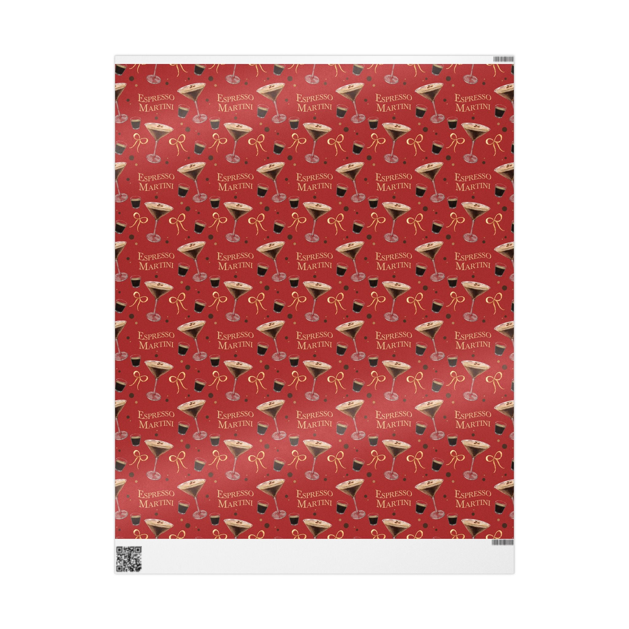 Espresso Martini Wrapping Paper Roll — Red Espresso Collection Inspired Design