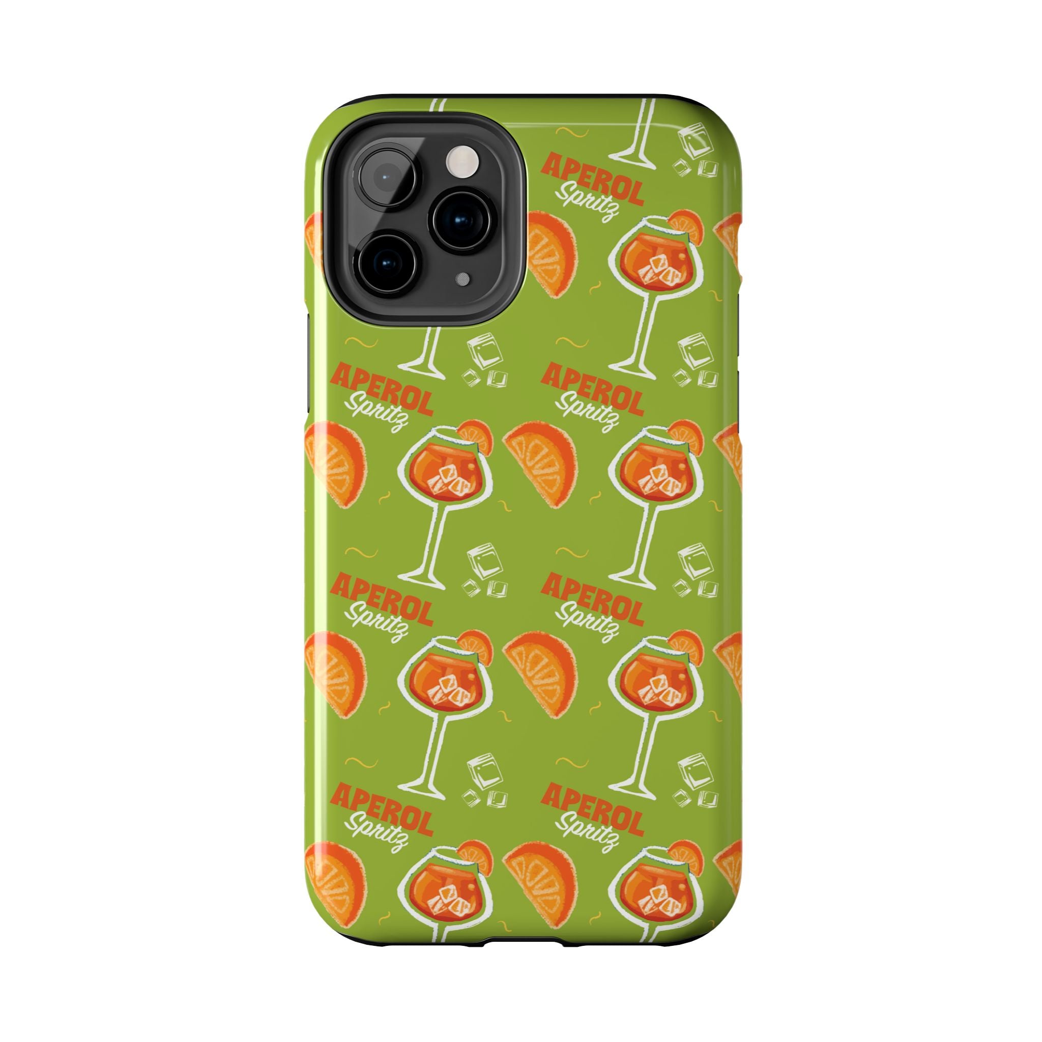 Aperol Spritz Pattern Tough Phone Case — Green Spritz Collection Inspired Design