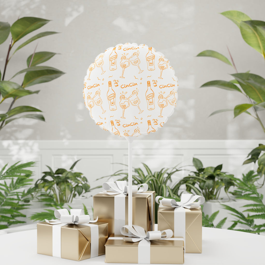 Cin Cin 11" Round Balloon — White Cin Cin Brunch Collection Inspired Design