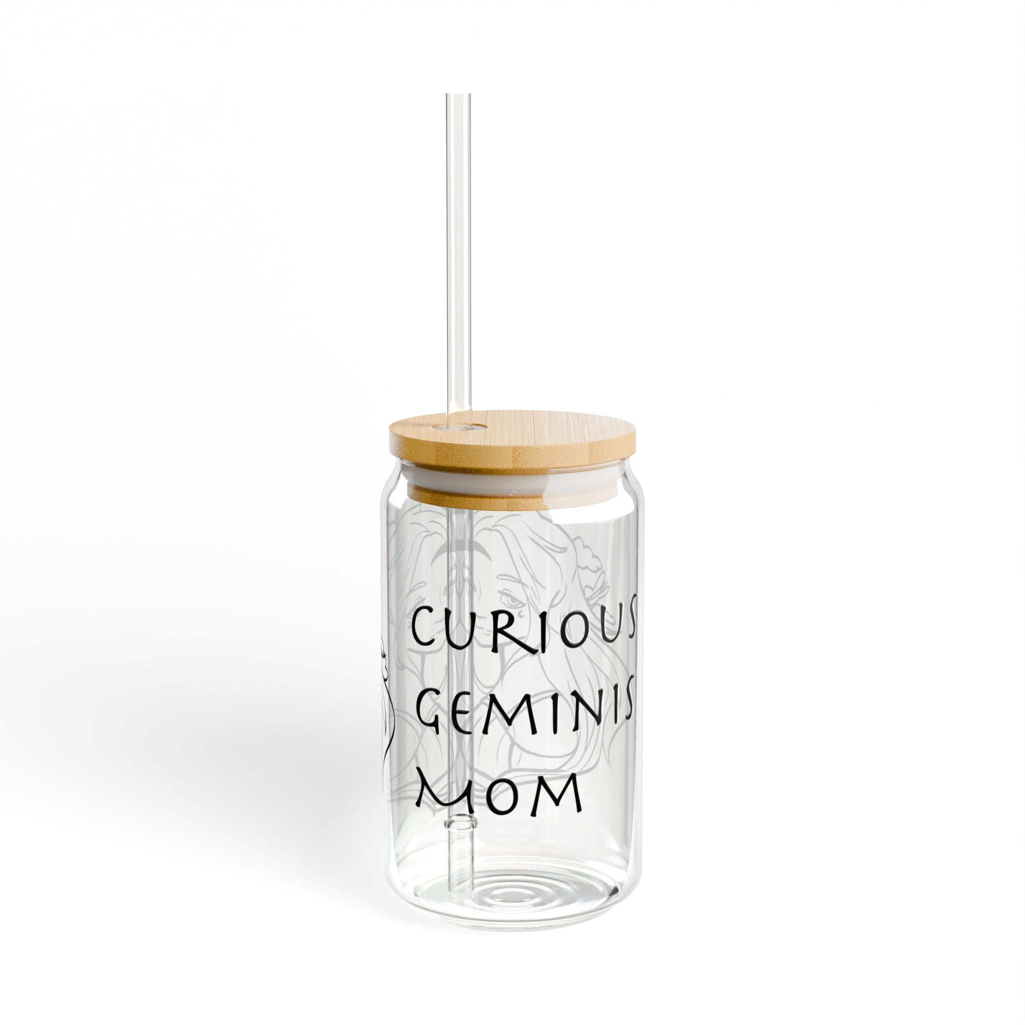 Gemini Mom Gift – 16oz Zodiac Sipper Glass for Mom | Astrology Glass Cup