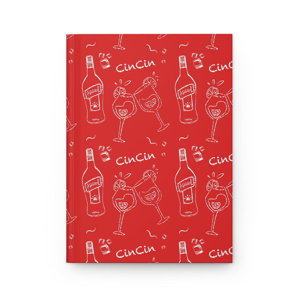 Cin Cin Cocktail Hardcover Journal - Red Aperol Inspired Design
